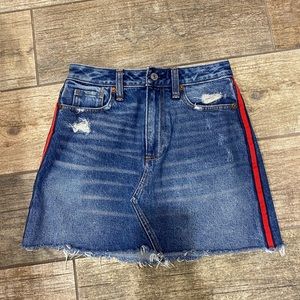 Abercrombie & Fitch Zoe Natural Rise Vintage A Line Denim Skirt